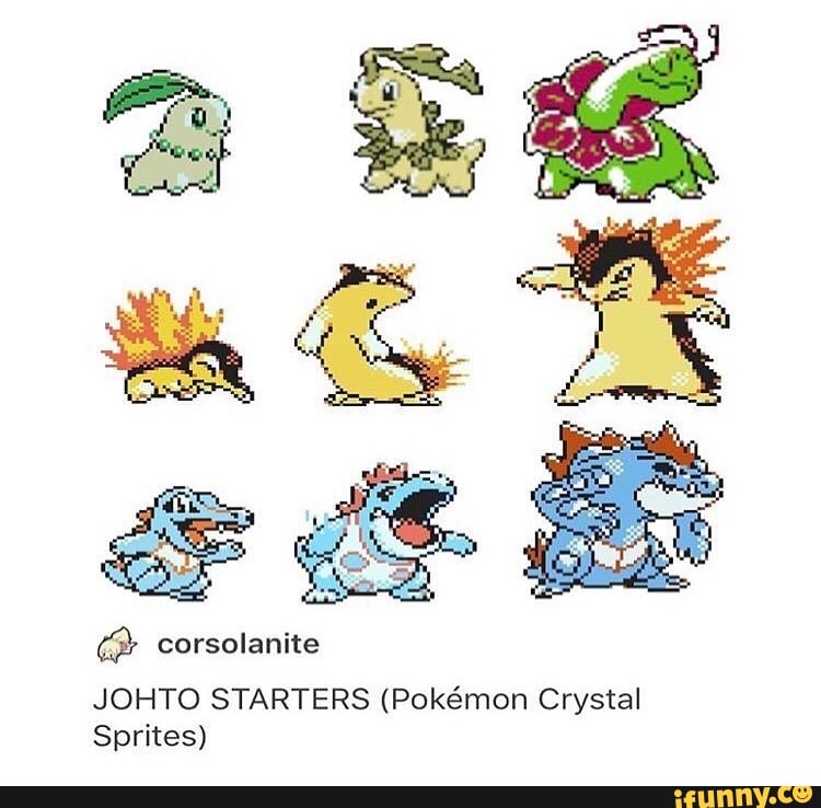 C6} JOHTO STARTERS (Pokémon Crystal Sprites) - )