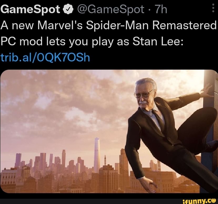 Marvel's Spider-Man PC Mod Lets You Play As Stan Lee - GameSpot