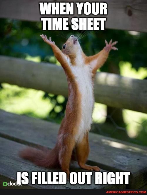 WHEN YOUR TIME SHEET
IS FILLED OUT RIQHT