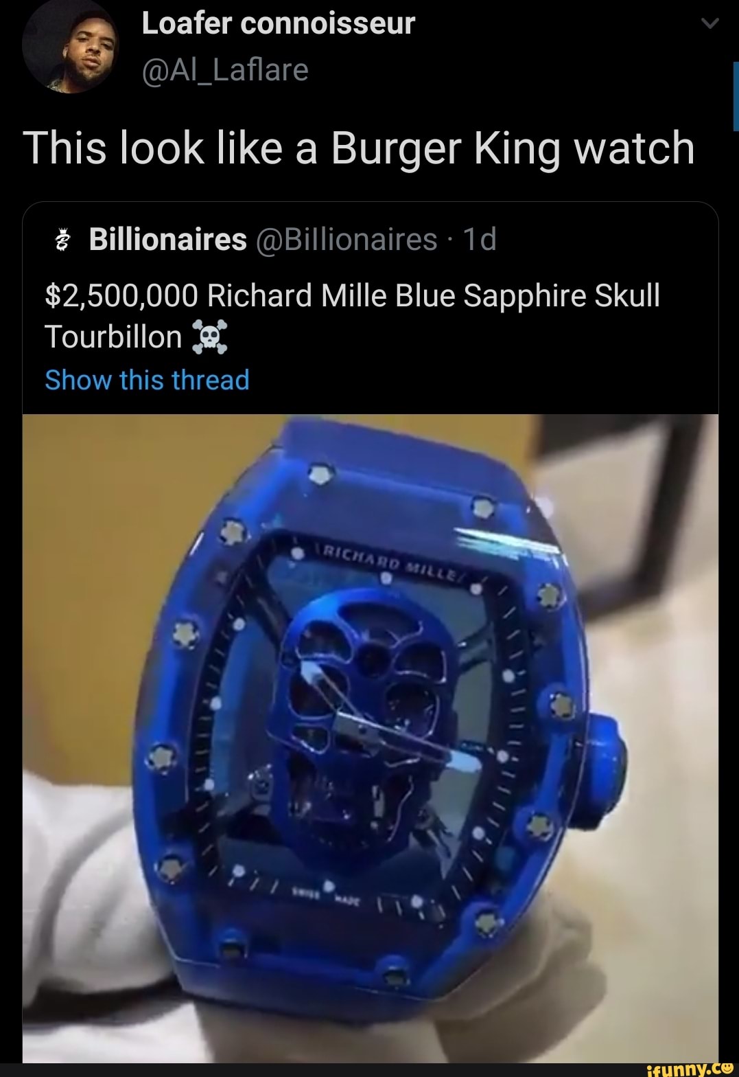 This look like a Burger King watch Billionaires Billionaires