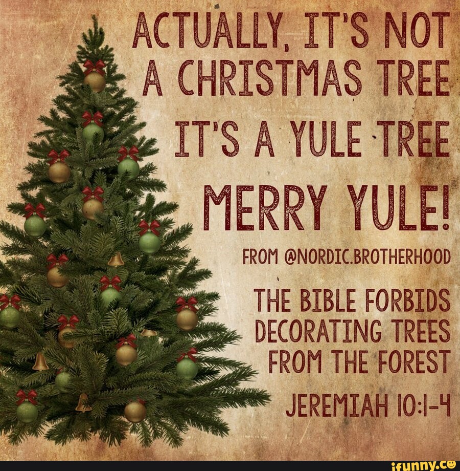 Actually, It's Not Christmas Tree It's Yule Tree Merry Yule! From 