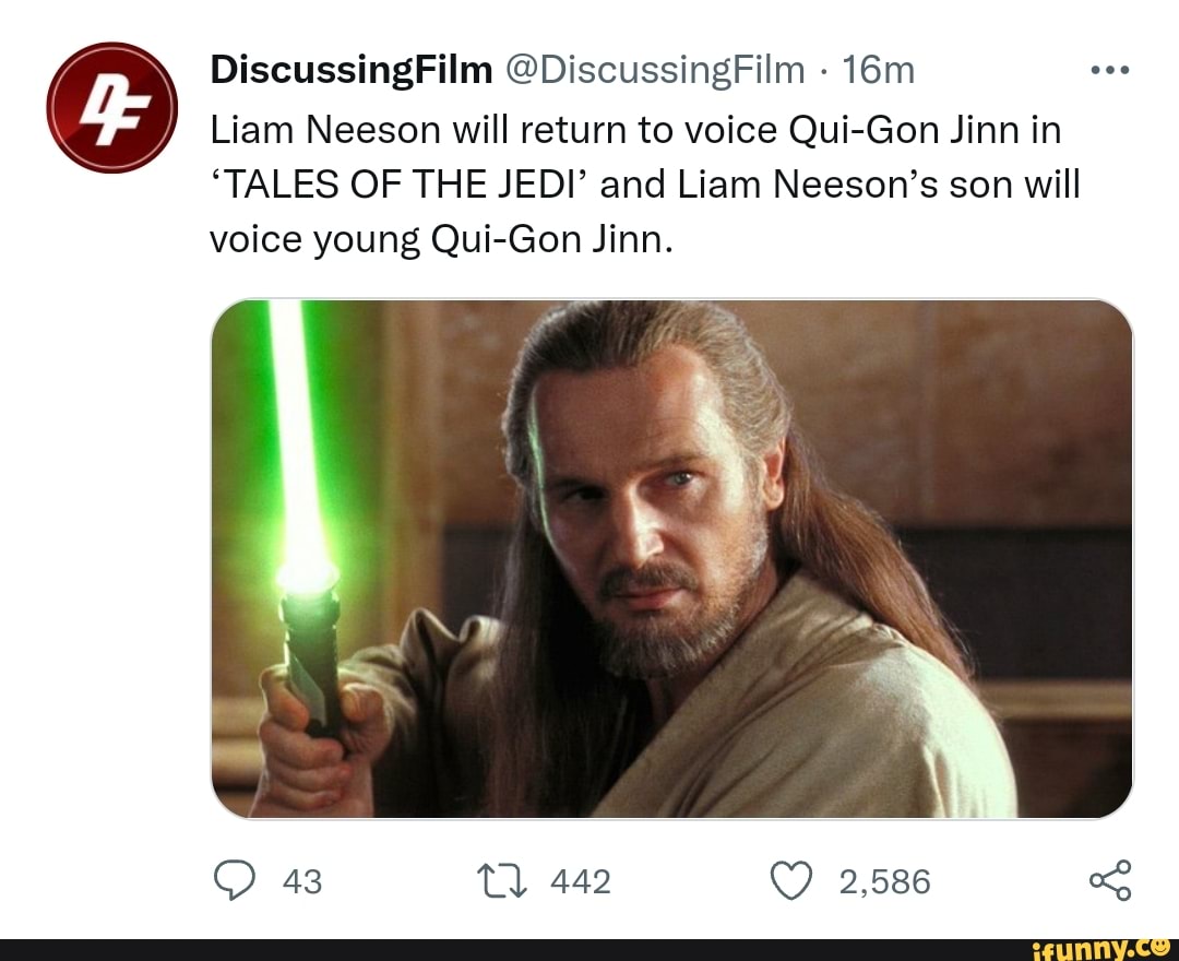 The Young Qui-Gon In Tales Of The Jedi Is Voiced By Liam Neeson's Son