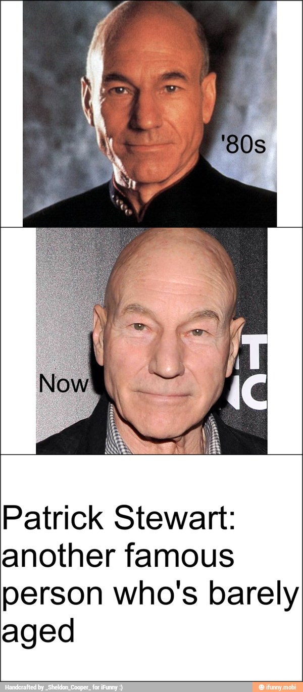 Patrick Stewart:
another famous
person who's barely