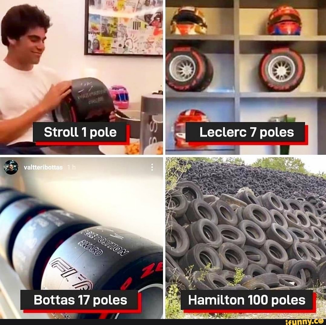 pole
Bottas 17 poles Hamilton 100 poles