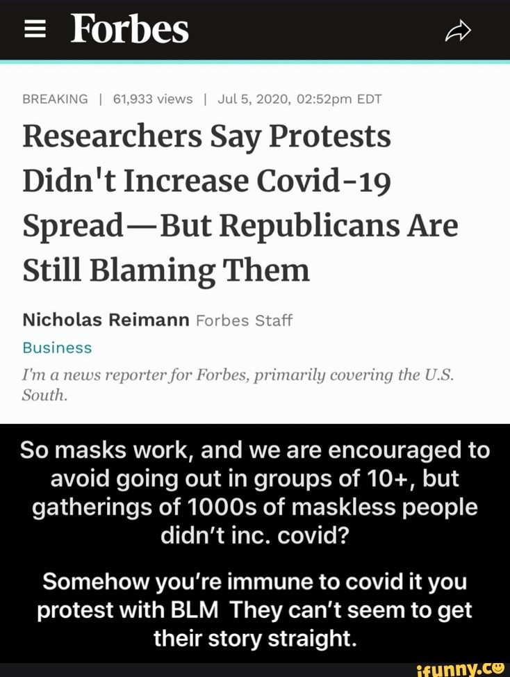 Researchers Say Protests Didn't Increase Covid-19 Spread But ...