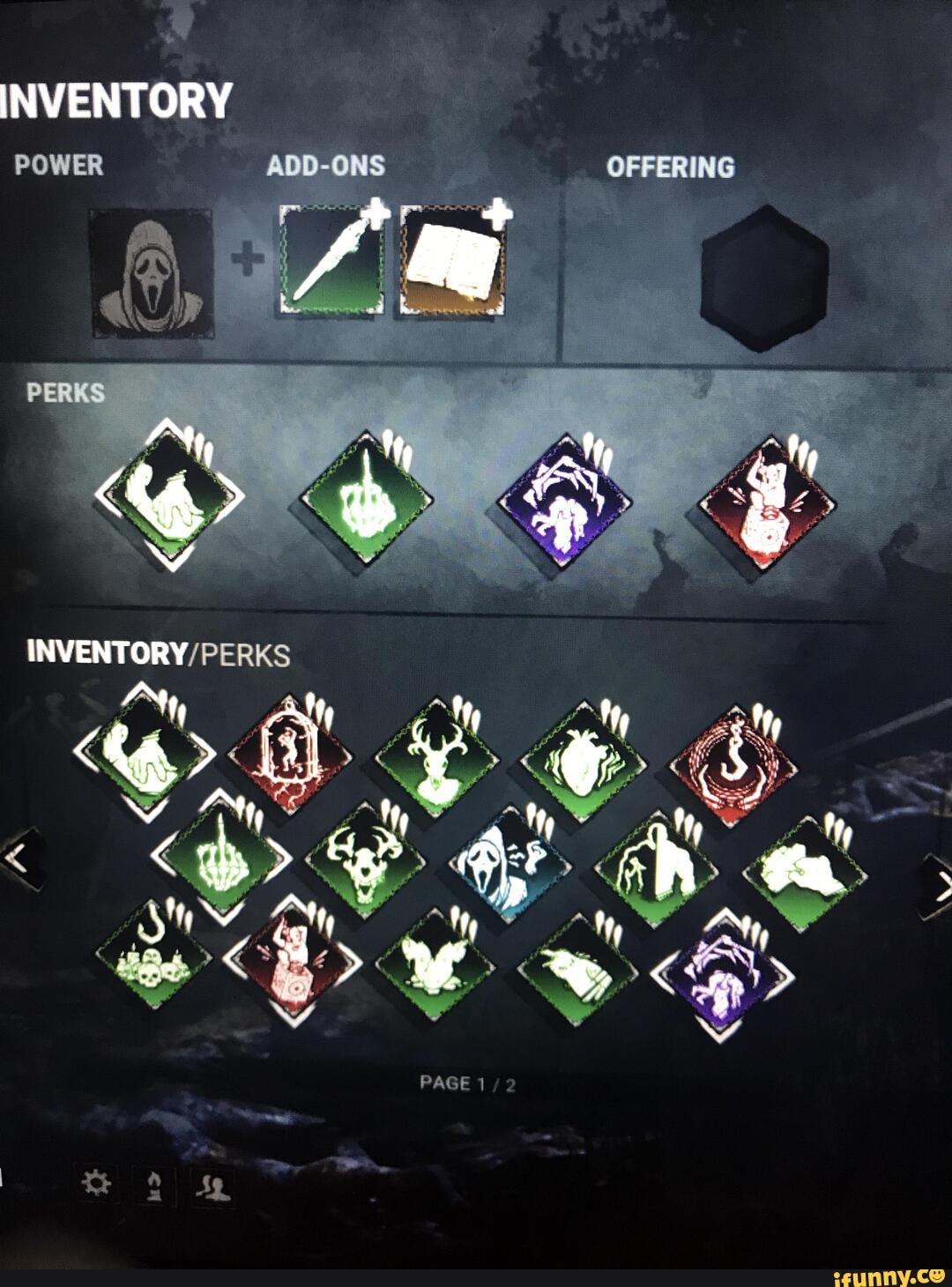 INVENTORY POWER ADD-ONS OFFERING PERKS INVENTORY PERKS ty, PAGE - iFunny