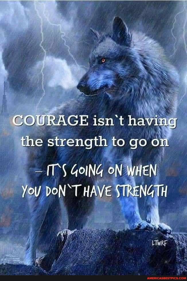 COURAGE isn't having the strength to go on
GOING ON WHEN You DONT HAVE VIRENGTH