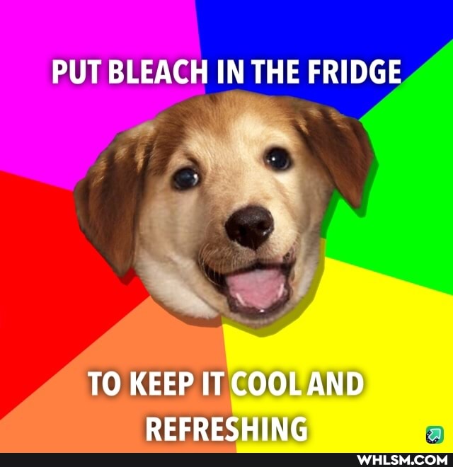 PUT BLEACH IN THE FRIDGE
TO KEEP IT COOL AND REFRESHING