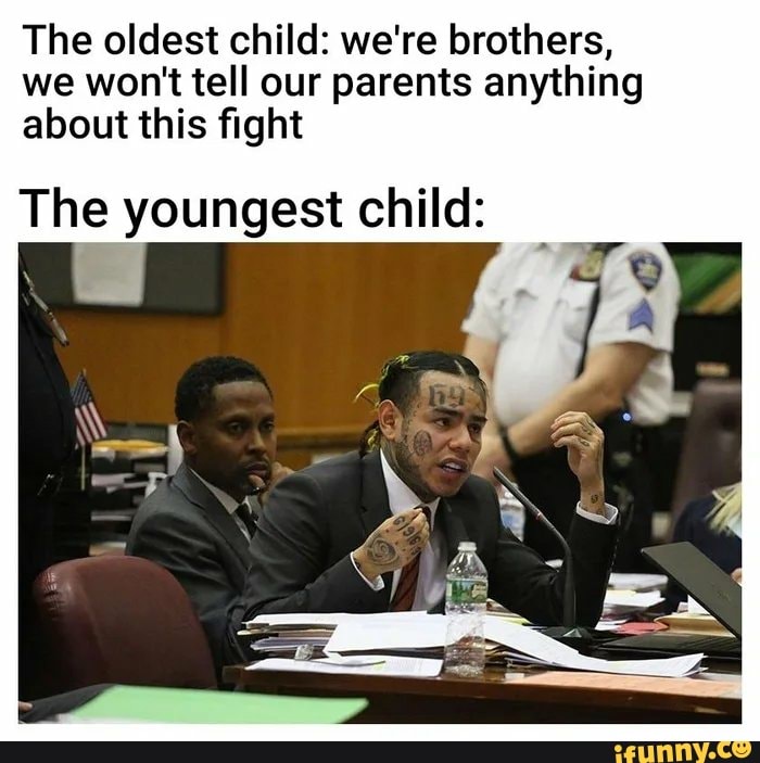 The oldest child: we're brothers,
we won't tell our parents anything
about this fight
The youngest child: