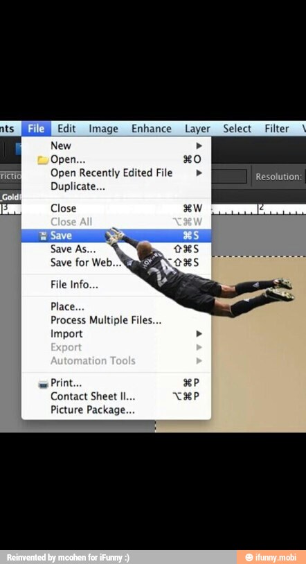 Edit Image Enhance Layer Select Filter
Open Recently Edited File ER
Close Edi
Save As.
Save for Web
File Info...
Process Multiple Files.
Import
w=
Print...
Contact Sheet Il.
Picture Package.
e,