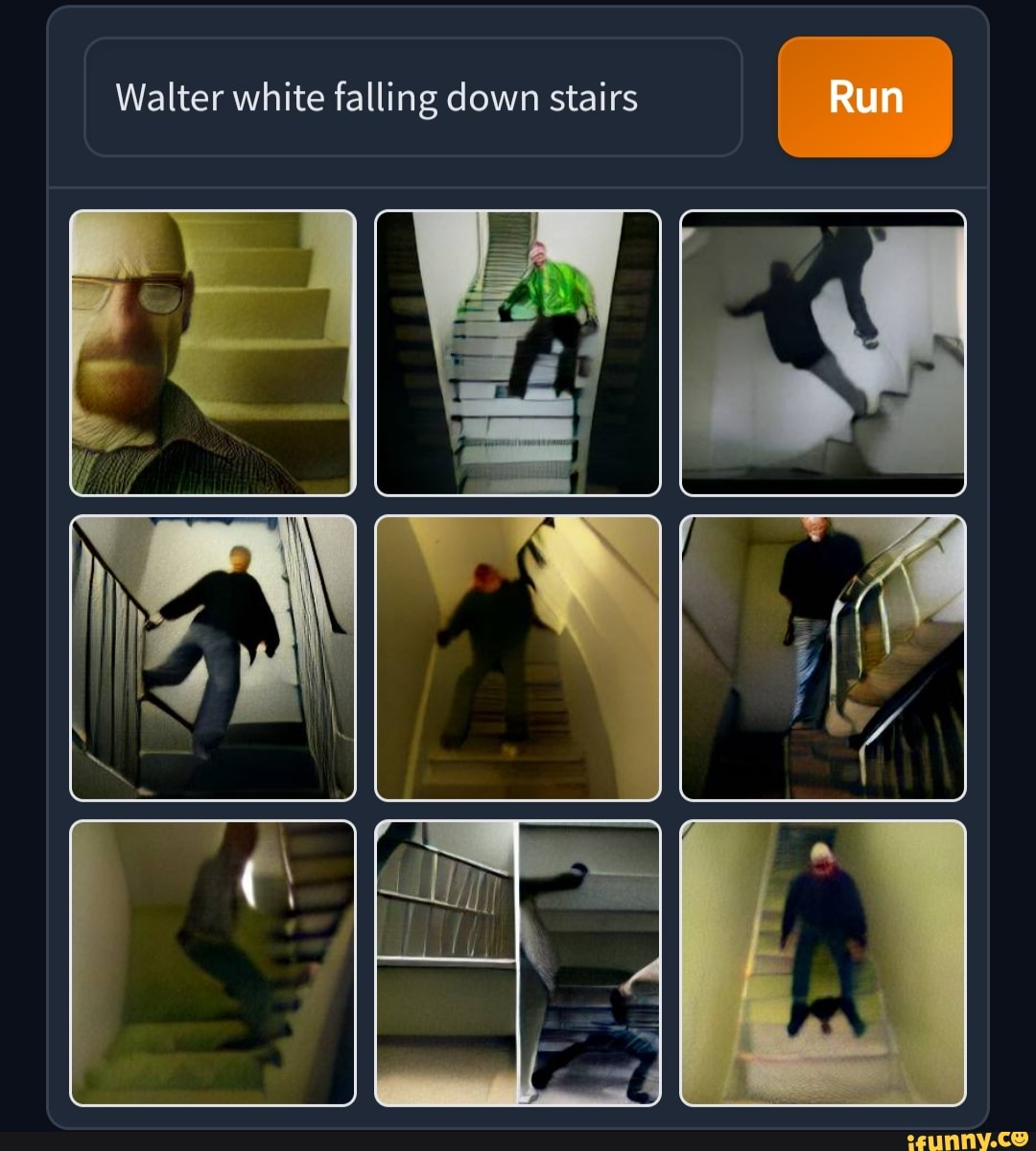 Walter White Falling Down Stairs Run Ifunny