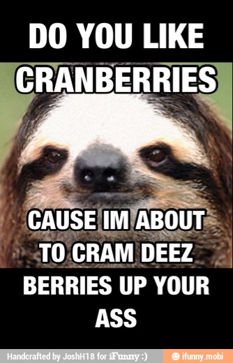 DO YOU LIKE
BERRIES UP YOUR
ASS