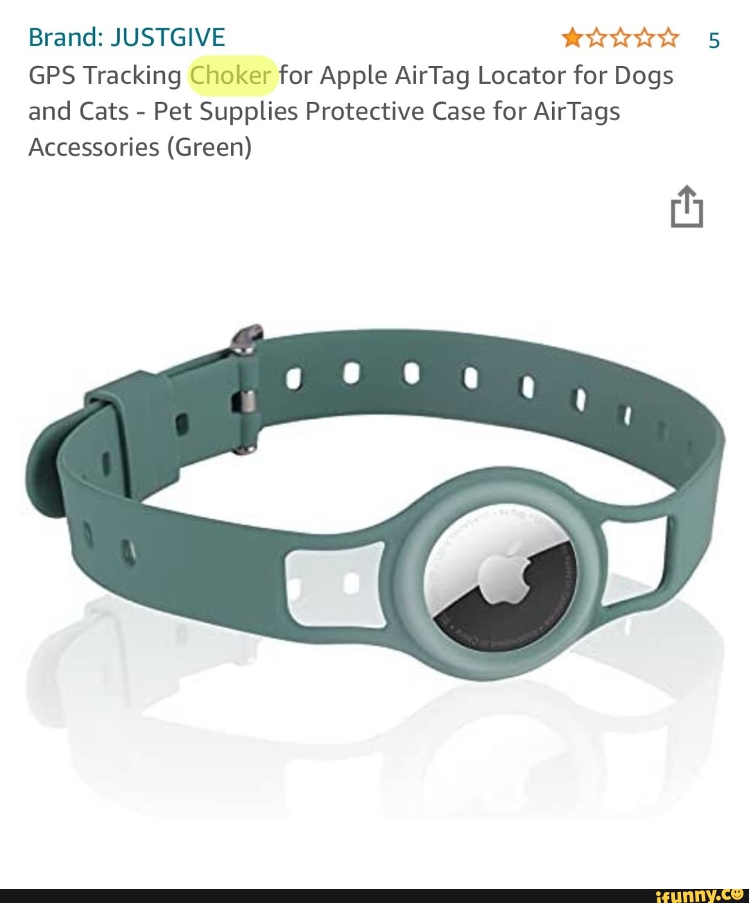 Pet Supplies Protective Case for AirTags Accessories GPS Tracking Choker for Apple AirTag Locator for Dogs and Cats Green