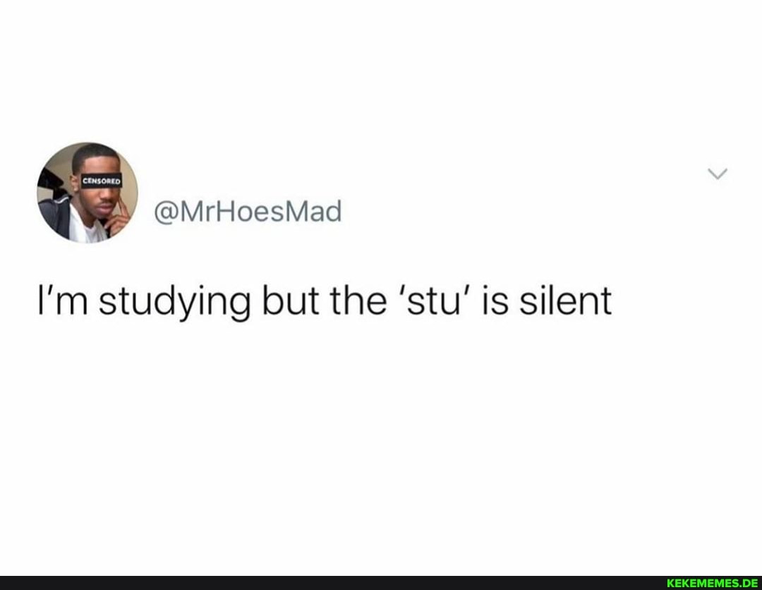 @MrHoesMad
I'm studying but the 'stu' is silent