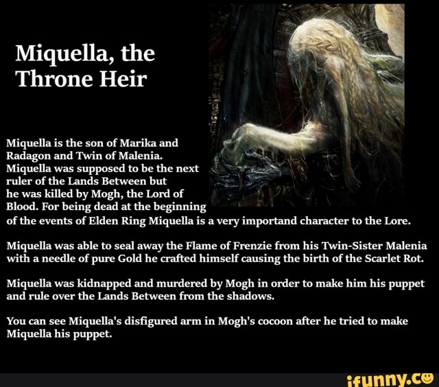 Miquella The Throne Heir Miquella Is The Son Of Marika And Radagon And   05789d427e5bda05292262890db07371155e2fce51214983eec2d2e8a51e3314 1 