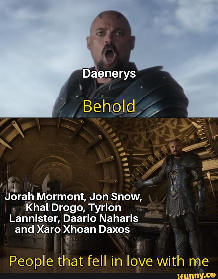 Jorah Mormont, Jon Snow, " 'Khal Drogo, Tyrion _Lannister, Daario