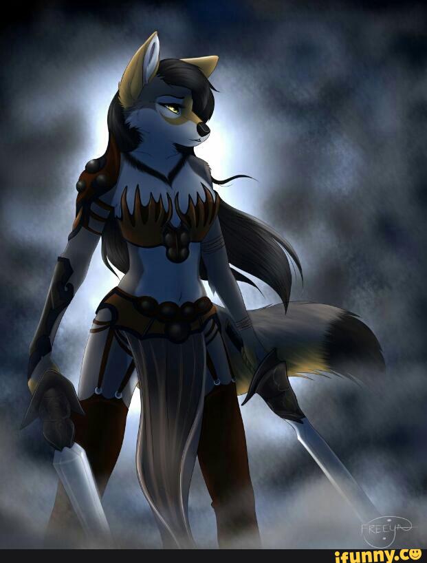 vixen, swords, gaze, warrior