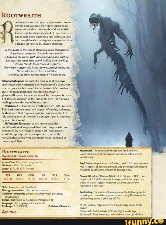 Rowt ROOTWRAITH foreats and swamps Few have sured 'encounter with arootwraih ...