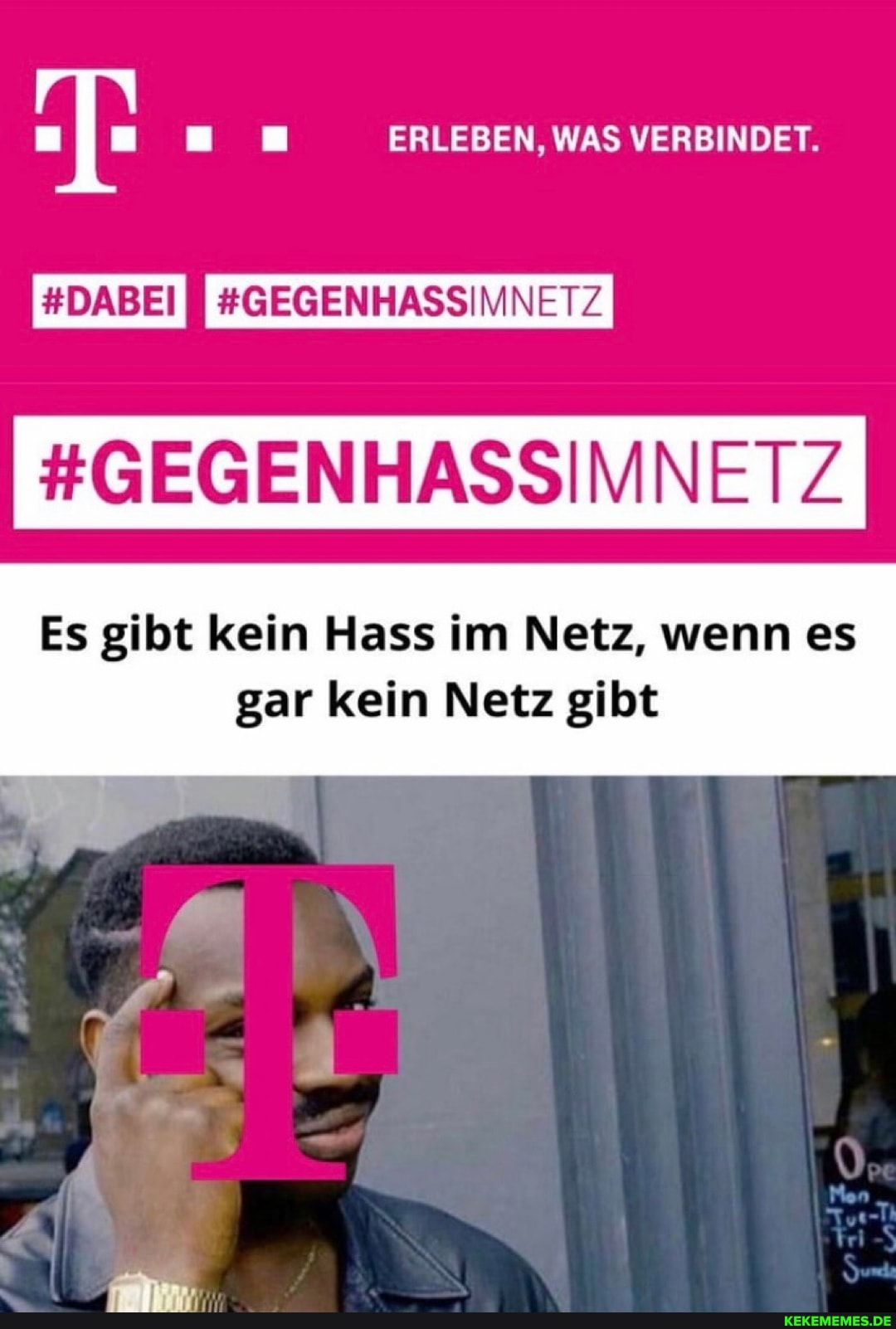 ERLEBEN, WAS VERBINDET.
#DABEI #GEGENHASSIMNETZ
GEGEN!
Es gibt kein Hass im Netz, wenn es
gar kein Netz gibt