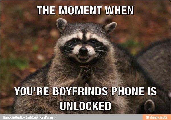 THE MOMENT WHEN
YOU'RE
BOYFRINDS PHONE IS
UNLOCKED a