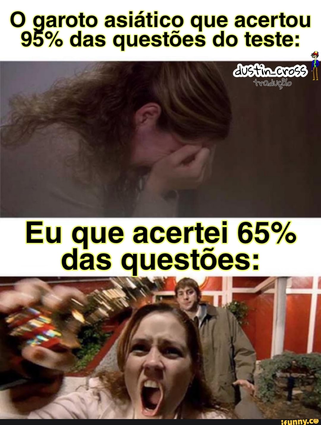 roto asiático que acertou
% das questões do teste:
Eu que acertei 65% das questões: