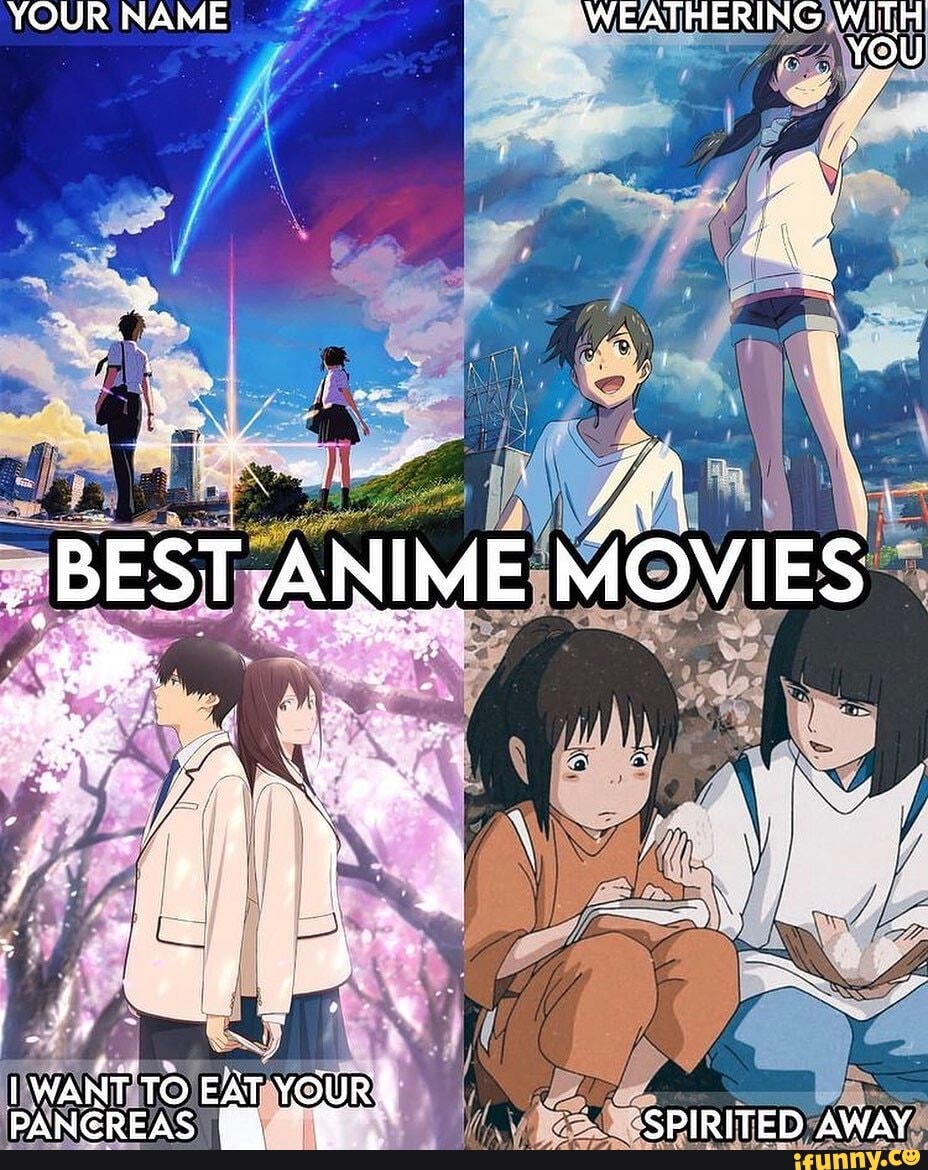 YOUR NAME WEATHERING YOU BEST ANIME MOVIES ar yourt I WANT 'TO E ...
