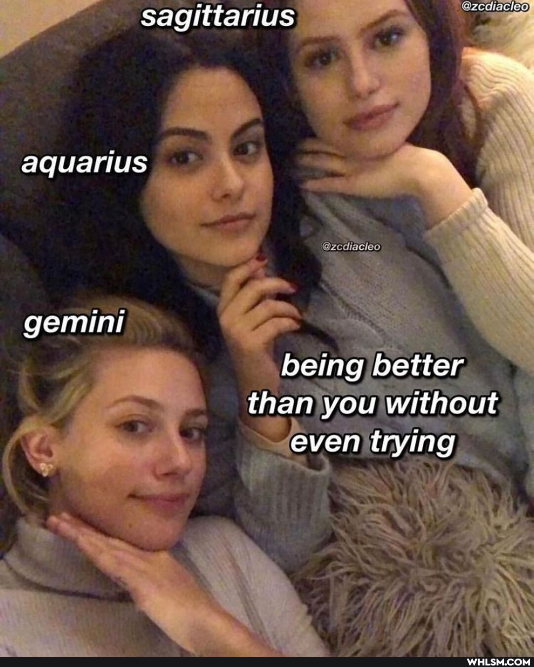sagittarius
aquarius
gemini being better than you without even trying