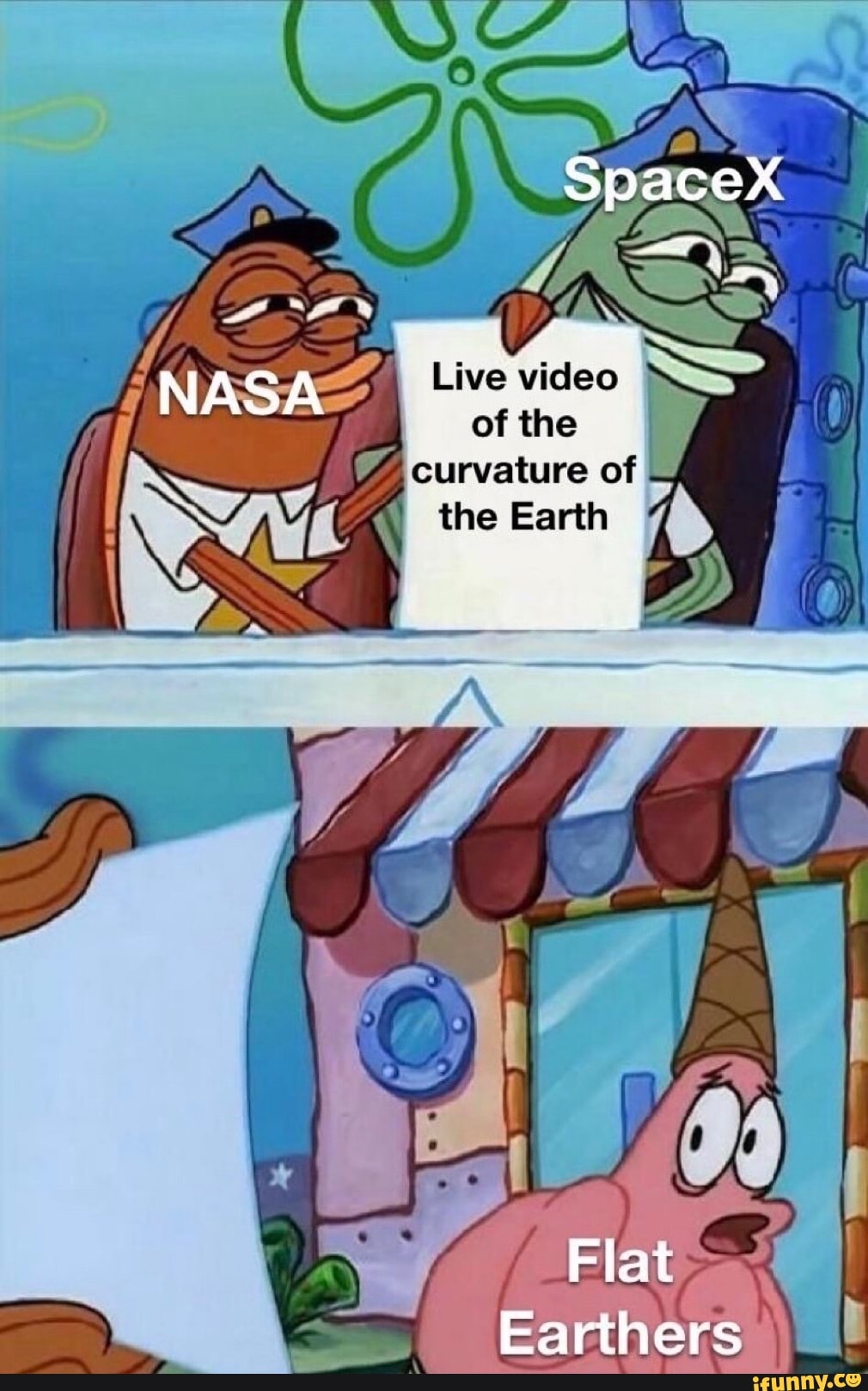E of the
curvature of the Earth