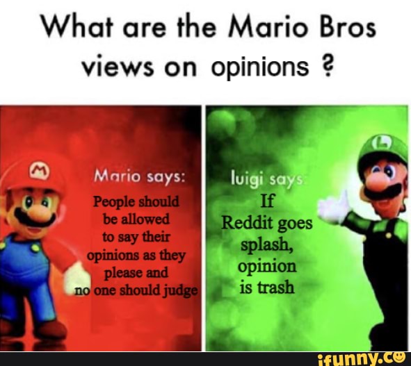 What Are The Mario Bros Views On Opinions ? Mario Says: Luigi Says Goes 