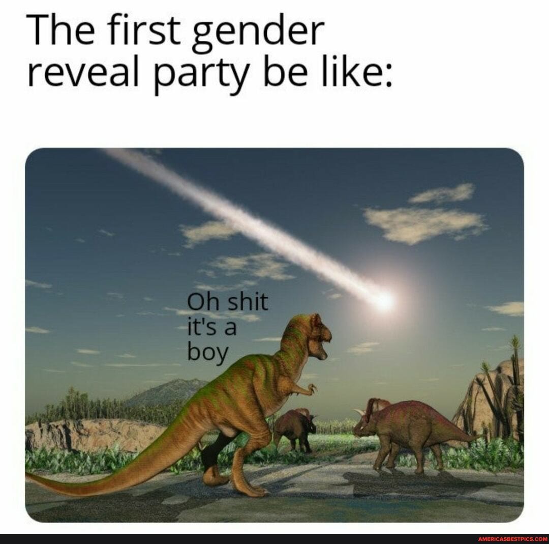 The first gender reveal party be like:
Oh shit it's a boy