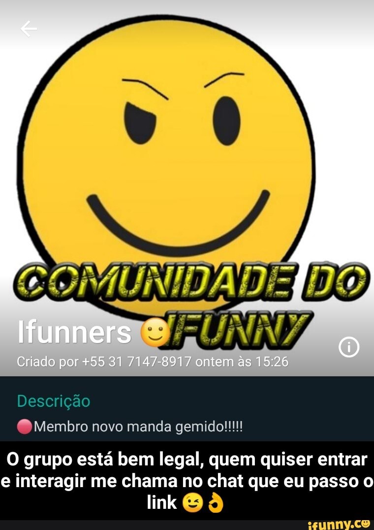 DO
lfunners
Criado por +55 31 7147-8917 ontem s
Descrição
O grupo está bem legal, quem quiser entrar e interagir me chama no chat que eu passo o
link - O grupo está bem legal, quem quiser entrar e interagir me chama no chat que eu passo o link 😉👌