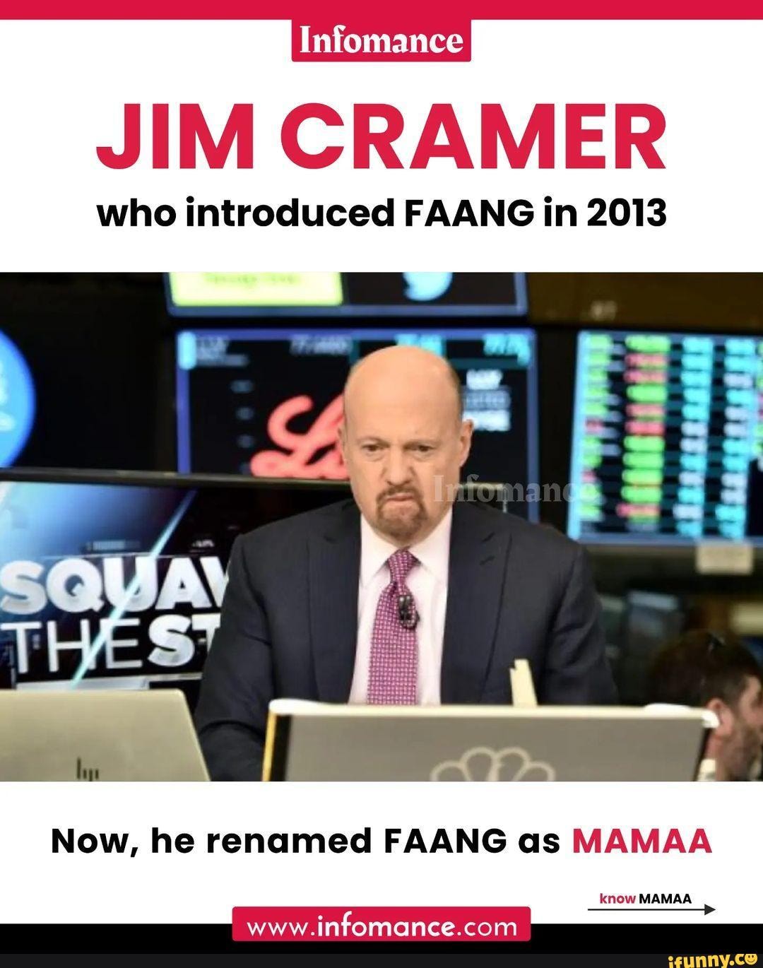 Infomance JIM CRAMER who introduced FAANG in 2013 Now, he renamed FAANG