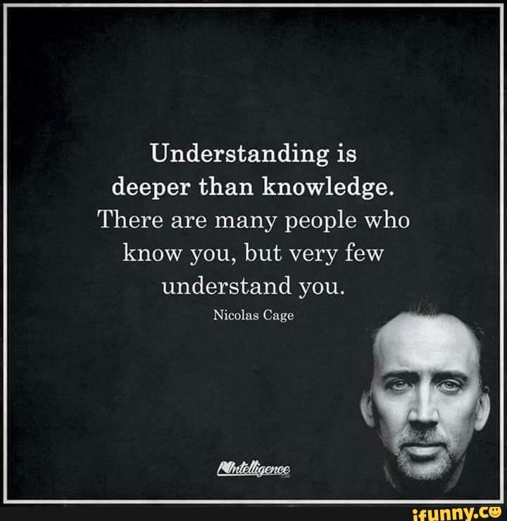 Understanding Is Deeper Than Knowledge There Are Many People Who Know