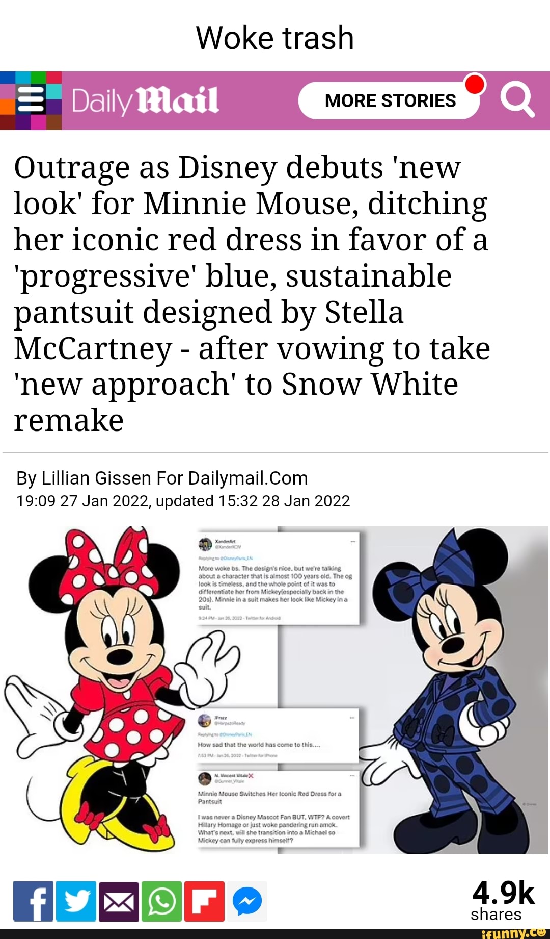 Why Minnie Mouse is ditching her iconic red dress for 2022