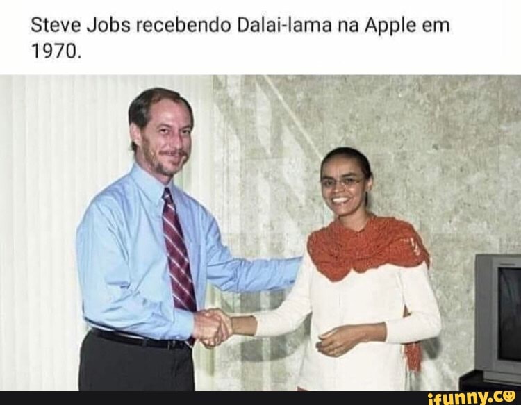 Steve Jobs recebendo Dalai-lama na Apple em
1970.