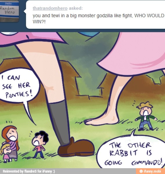 you and tewi in a big monster godzilla like fight, WHO WOULD
MN
