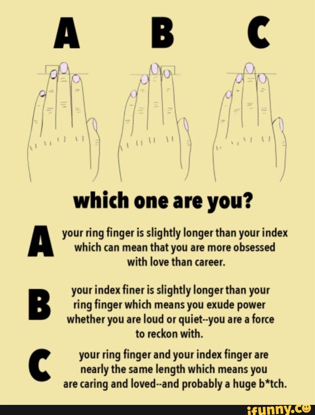 which one are you? your ring finger is slightly longer than your index whic...