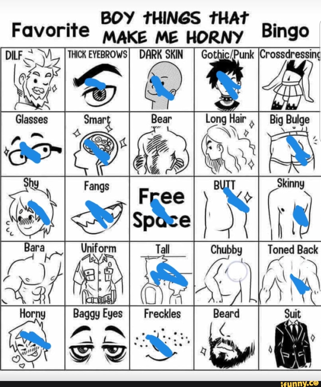 BOY THINGS THAT a MAKE Me HORNY Bingo - iFunny