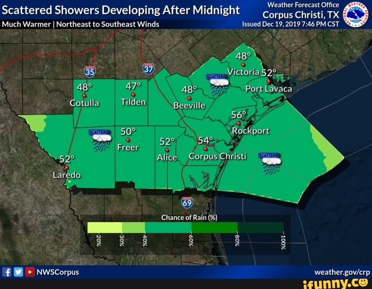 Weather Forecast Office Corpus Christi, TX Scattered Showers Developing ...