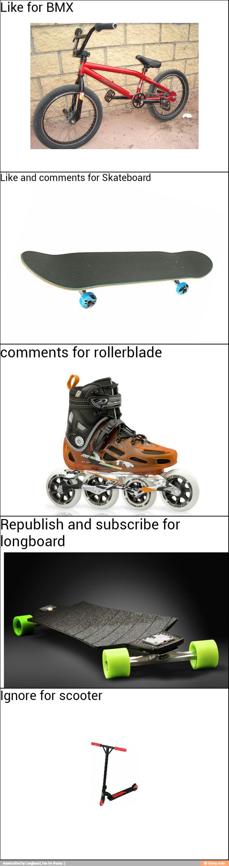 Like and comments for Skateboard