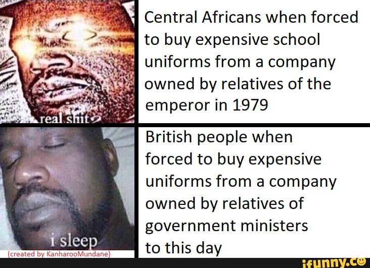 Central Africans when forced to buy expensive school uniforms from a
