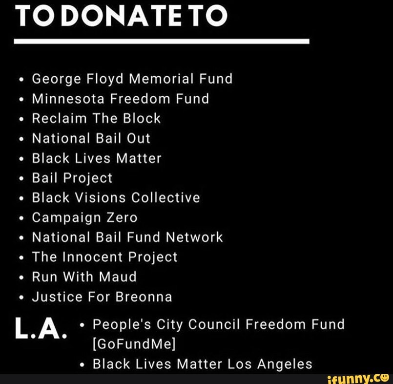 TODONATE TO Floyd Memorial Fund Minnesota Freedom Fund Reclaim