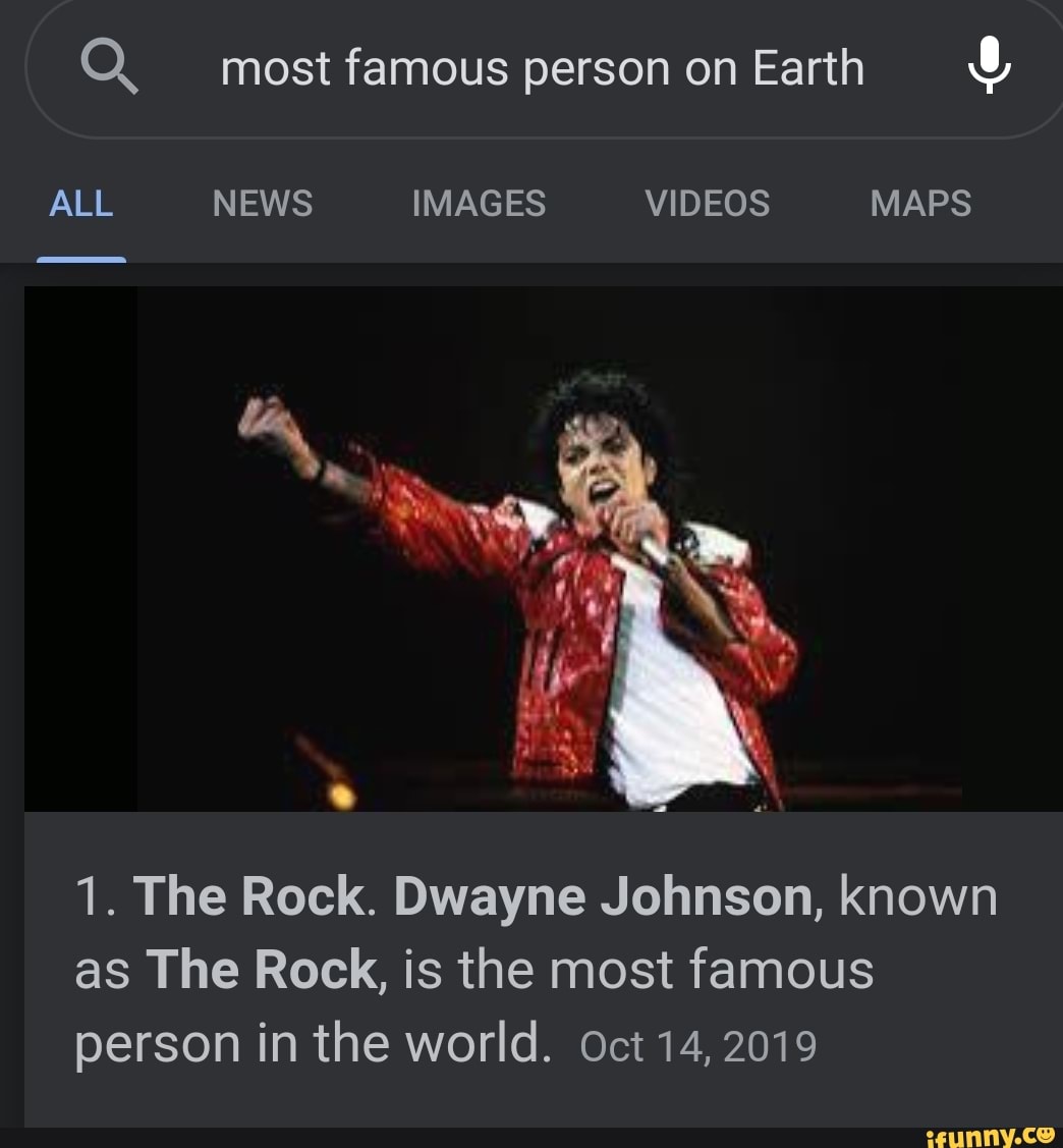 Who is the 1 famous person? 1. The Rock. Dwayne Johnson, known as The Rock,  is