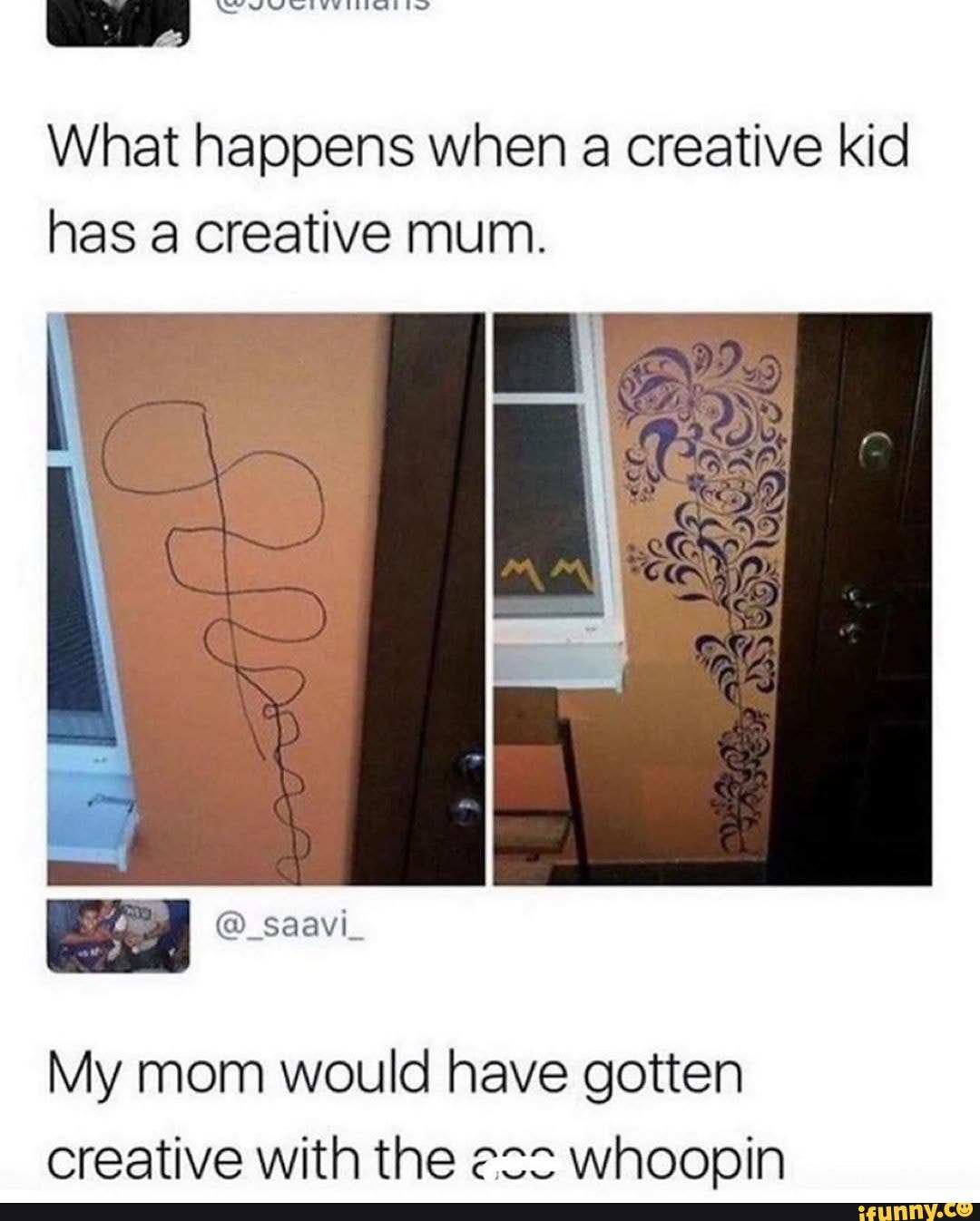 What happens when a creative kid has a creative mum.
My mom would have gotten creative with the ece whoopin