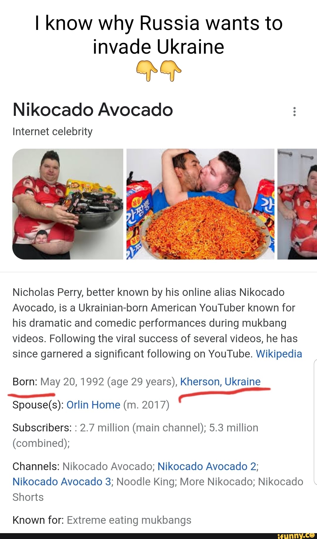 I know why Russia wants to invade Ukraine Nikocado Avocado Internet