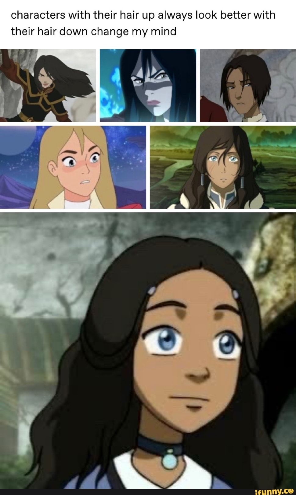 Characters with their hair up always look better with their hair down