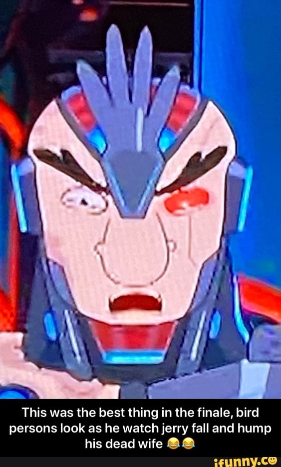 Persons look as he watch jerry fall and hump his dead wife This was