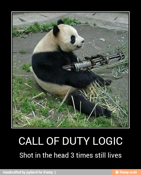 CALL OF DUTY LOGIC
Shot in the head 3 times still lives - CALL OF DUTY LOGIC
Shot in the head 3 times still lives
