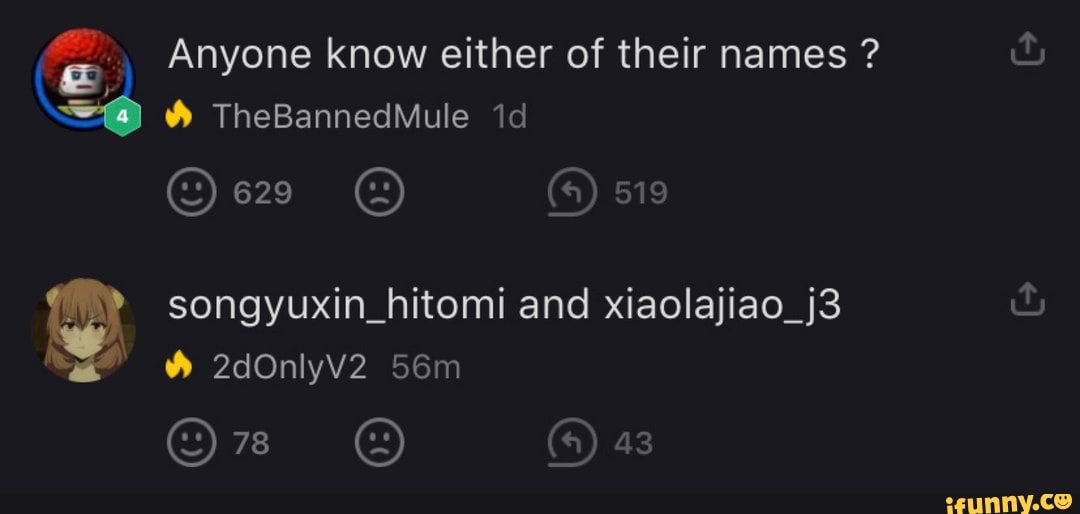 4 Anyone know either of their names e songyuxin_hitomi and xiaolajiao ...