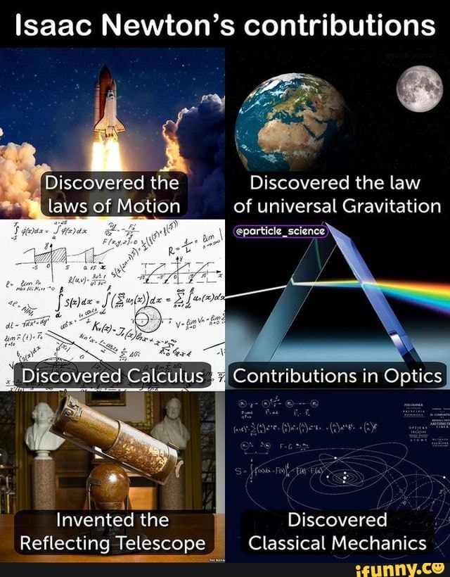 Isaac Newton's contributions Discovered the Discovered the law laws of